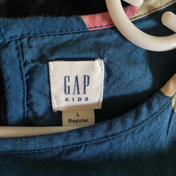 Girls Floral Blue Dress with Pink Flowers - Size L - Picture 7 of 7